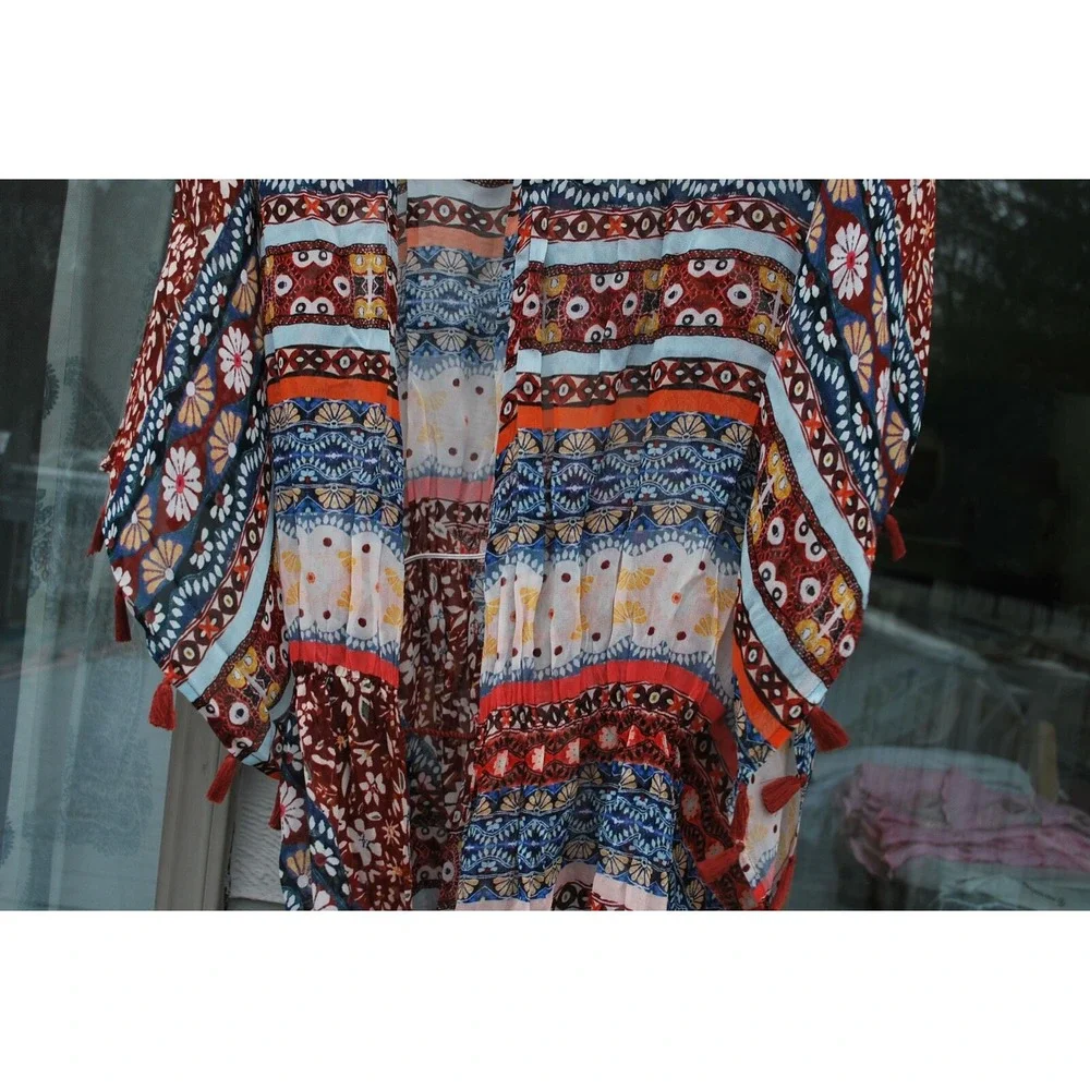 Agua Bendita Sienna Story Sam Maxi Tunic One Size Fits All Cover Up Kimono